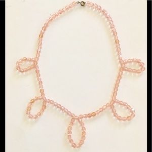 Vintage pink beaded necklace rare necklace vintage